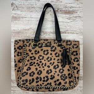 Betsey Johnson Leopard Print Large Shoulder Bag EUC!